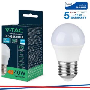 Lampada Mini Sfera Led 4,5w E27 Luce Natura 470 Lumen